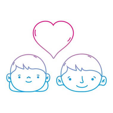 simge vektör çizim satırı çift kafa ile birlikte kalp seviyorum