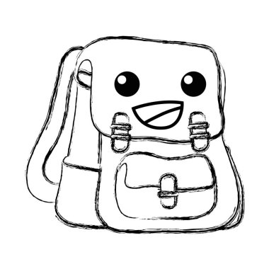 mutlu ve ihale çanta nesne kawaii vektör çizim şekil