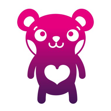 siluet mutlu ayı sevimli vahşi hayvan vektör çizim