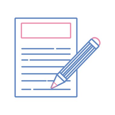 siluet kağıt belge ile kalem aracı tasarlamak vektör