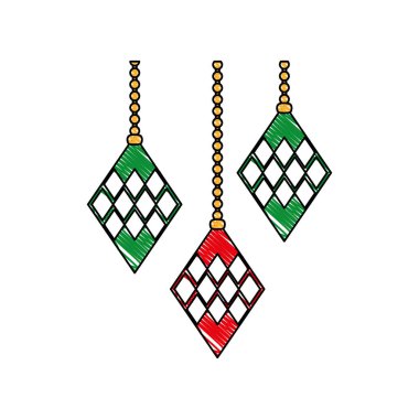 rendelenmiş elmas merry christmas dekorasyon vektör çizim için asılı