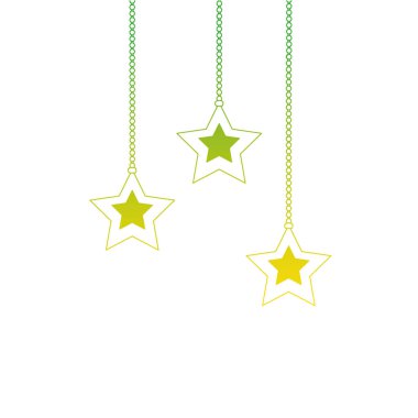 Mery christmas dekorasyon vektör çizim için asılı siluet yıldız