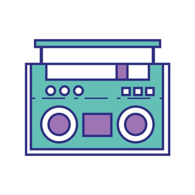 tam renkli radyo müzik vektör çizim dinlemek için teknoloji nesne
