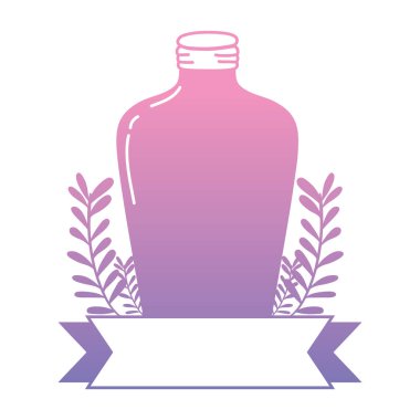 siluet uzun mason kavanoza şube ve şerit vektör çizim ile renk