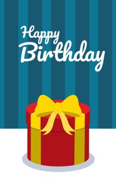 Mutlu Doğum günü kartı hediye kutusu renkli vektör çizim grafik tasarım ile