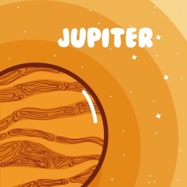 Jüpiter milkyway gezegen renkli karikatür vektör çizim grafik tasarım