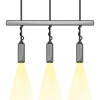 rendelenmiş ampul lamba dekorasyon vektör çizim asılı