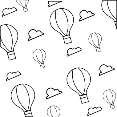 kontur hava balon sinek arka plan tasarlamak vektör