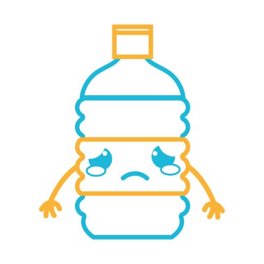 renkli üzgün ve ihale şişe etmek kawaii vektör çizim