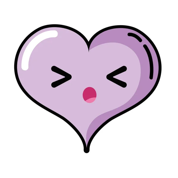 Slapende Hart Passie Kawaii Karakter Vectorillustratie — Stockvector