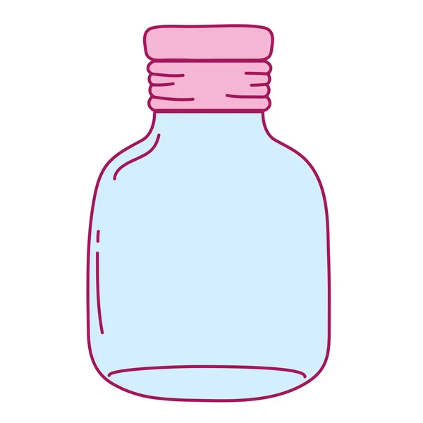 Volledige Kleur Kleine Mason Jar Behouden Stijl Vectorillustratie — Stockvector