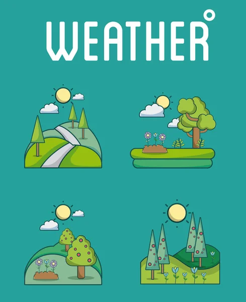 Conjunto Iconos Meteorológicos Colección Vector Ilustración Diseño Gráfico — Vector de stock