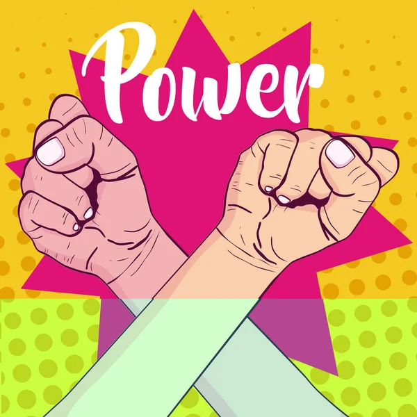 Girl Power Memphis Style Vector Illustration Graphic Design — Stock Vector