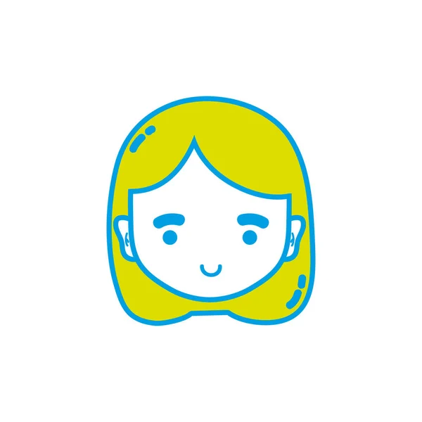Avatar Menina Cabeça Com Penteado Design Vetor Ilustração — Vetor de Stock