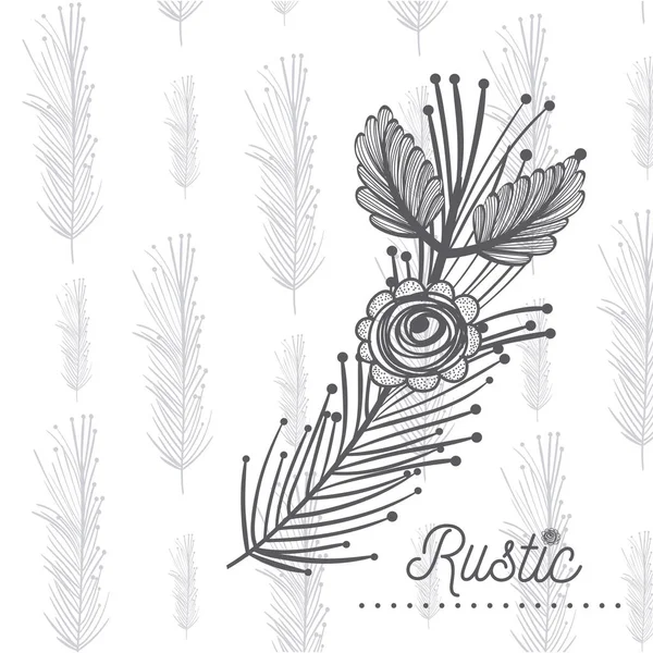 Rustic flower hand drawn icon vector illustration graphic design
