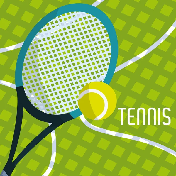 Tennisschläger Und Ball Über Ball Textur Hintergrund Vektor Illustration Grafik — Stockvektor