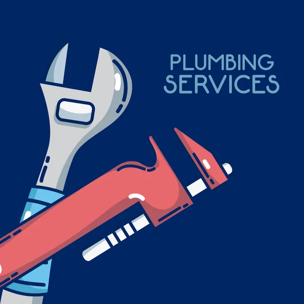 Plumbling 서비스 일러스트 그래픽 디자인 — 스톡 벡터