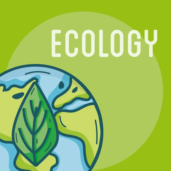 Экология Зеленые Растения Концепции Мира Векторные Иллюстрации Графический Дизайн — стоковый вектор