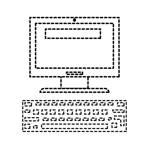设备小工具技术与电子主题计算机隔离设计矢量插图 — 图库矢量图片