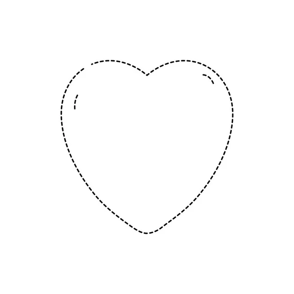 Gepunktete Form Herz Symbol Der Liebe Und Leidenschaft Design Vektor — Stockvektor