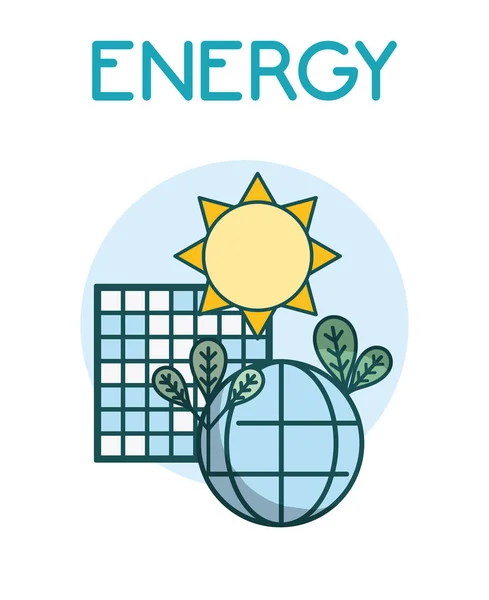 Panel Słoneczny Energii Elektrycznej Świecie Projekt Graficzny Ilustracja Wektora — Wektor stockowy