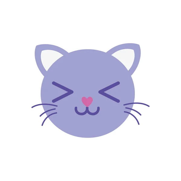 Colorida Sonrisa Gato Cabeza Lindo Animal Vector Ilustración — Vector de stock