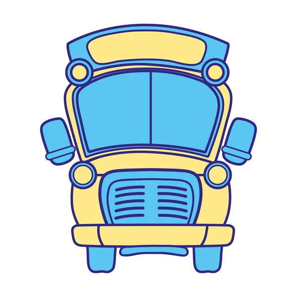 Line Color School Bus Transportation Education Travel Vector Illustration — Stock Vector