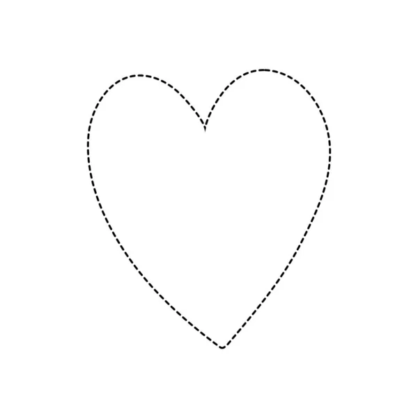 Kropkowane Ładny Kształt Miłość Serce Romantyczny Symbol Wektor Ilustracja — Wektor stockowy