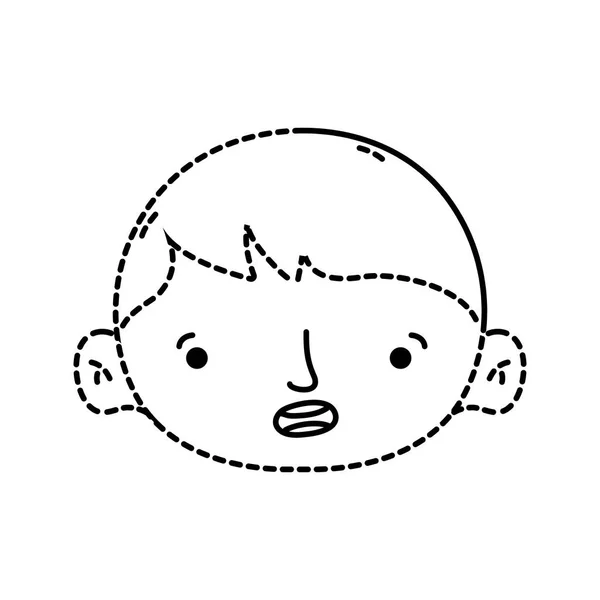 Forme Pointillée Avatar Garçon Tête Avec Illustration Vectorielle Conception Coiffure — Image vectorielle