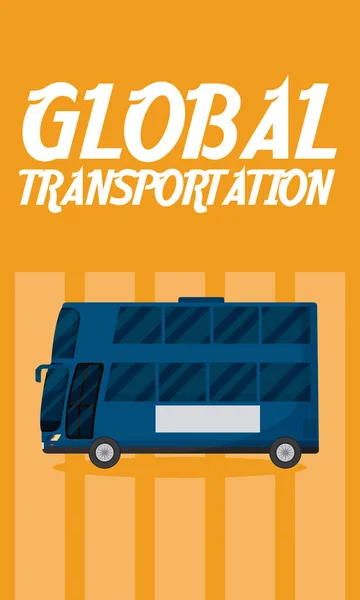 Public bus global transportation vector illustration graphic design