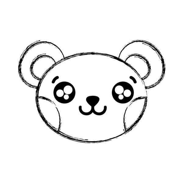 Фигура Счастливая Голова Медведя Милая Векторная Иллюстрация Животных — стоковый вектор