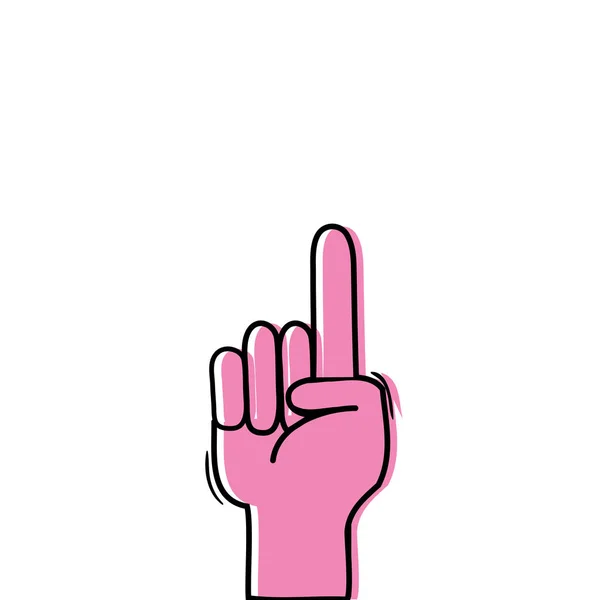 Farbe Hand Mit Zeigefinger Geste Symbol Kommunikation Vektor Illustration — Stockvektor