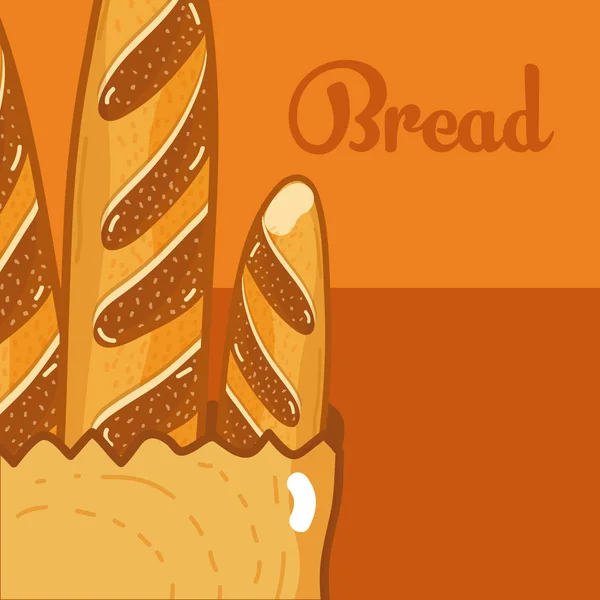 Baguette Beutelvektor Illustration Grafikdesign — Stockvektor