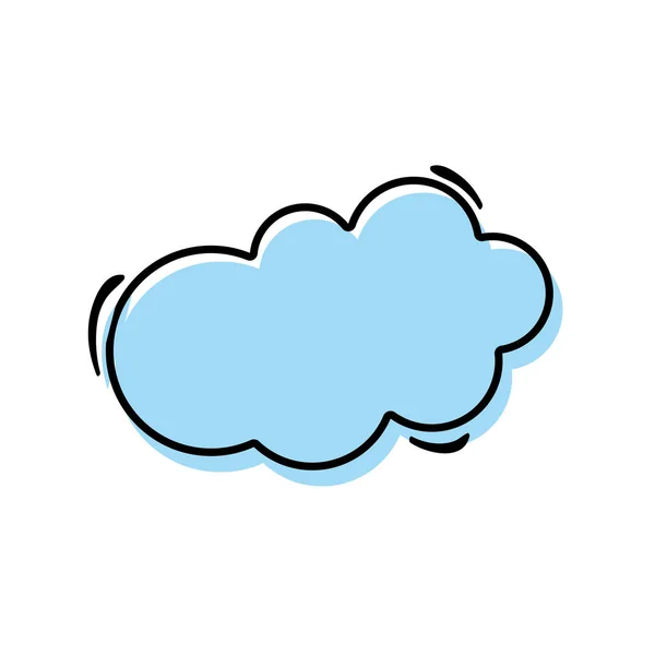 Color Nice Cloud Natural Weather White Background Vector Illustration — Stock Vector