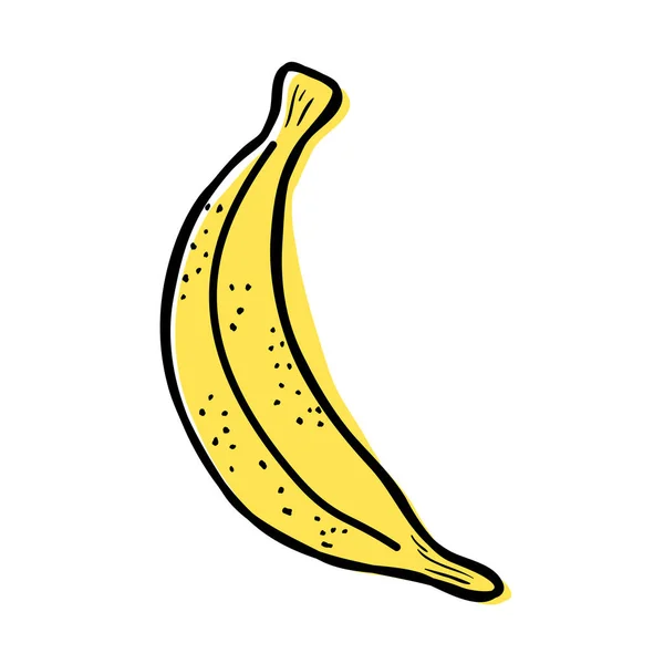 Color Delicious Banana Fresh Organic Fruit Vector Illustration — Stock Vector