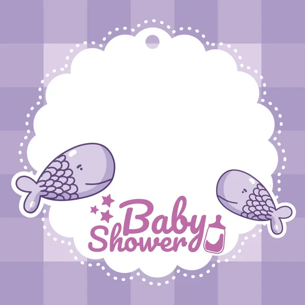Baby Dusche Einladungskarte Für Jungen Vektor Illustration Grafik Design — Stockvektor