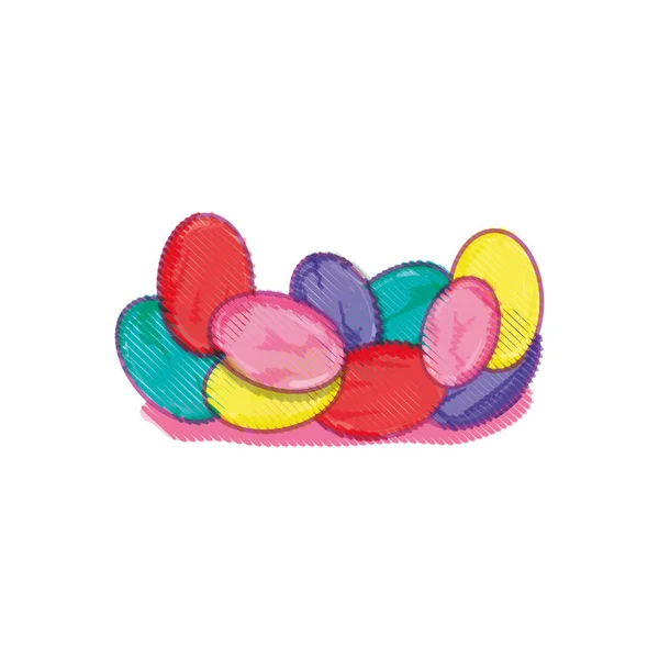 お菓子アーモンドの甘いデザートおいしいベクトル図 — ストックベクタ
