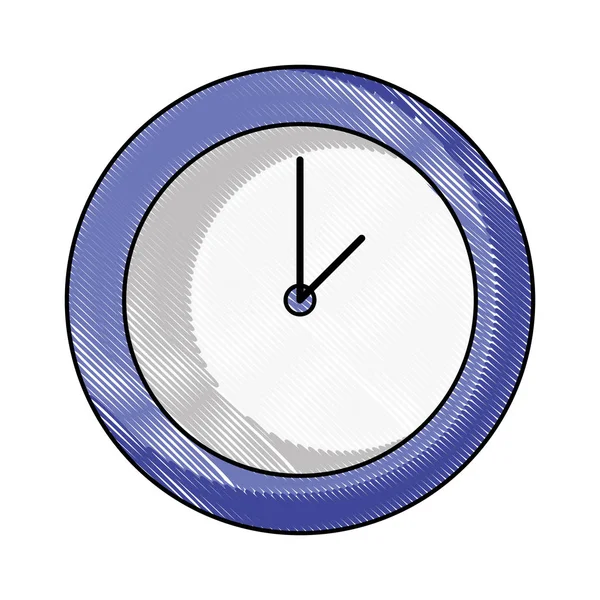 Rallado Círculo Pared Reloj Tiempo Objeto Vector Ilustración — Vector de stock