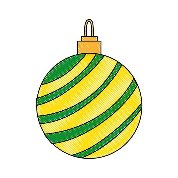 Bola Círculo Ralada Para Feliz Natal Decoração Vetor Ilustração — Vetor de Stock