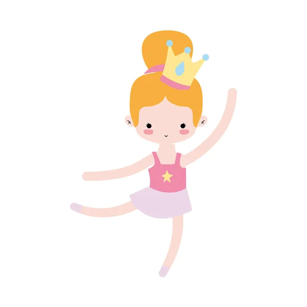 Meisje Praktijk Ballet Met Bun Haar Design Professionele Kleding Vectorillustratie — Stockvector