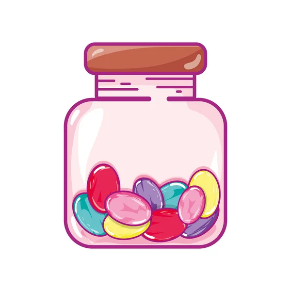 Candy Mandlar Dessert Crystal Burk Vektorillustration — Stock vektor