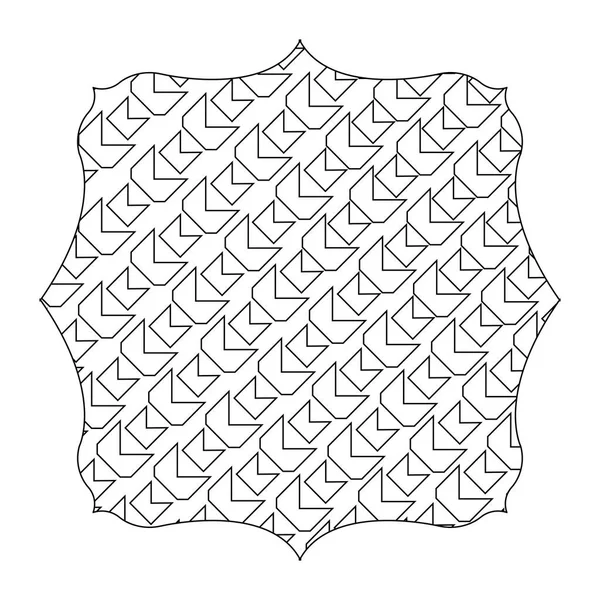 Linienquadrat Mit Musterformen Abstrakt Hintergrund Stil Vektor Illustration — Stockvektor