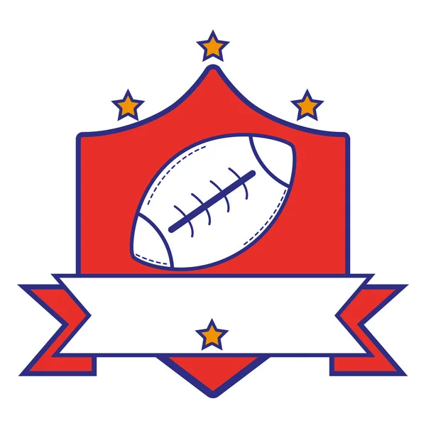 Emblema Bola Americana Todo Color Con Estrellas Ilustración Vectores Diseño — Vector de stock
