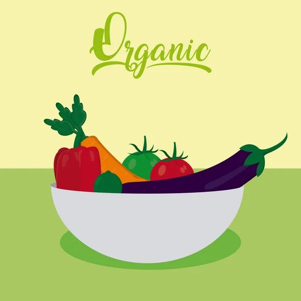 Vegetais Orgânicos Desenho Animado Vetor Ilustração Design Gráfico — Vetor de Stock
