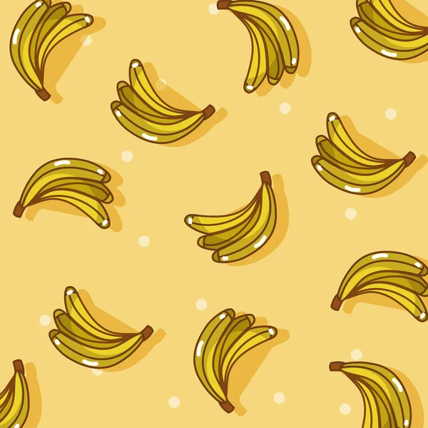 Frutas Plátanos Patrón Fondo Dibujos Animados Vector Ilustración Diseño Gráfico — Vector de stock