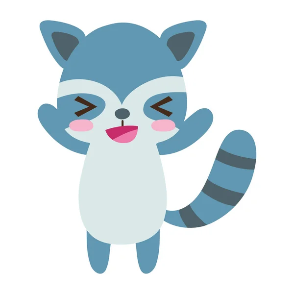 Colorful Cute Cheerful Raccoon Wild Animal Vector Illustration — Stock Vector
