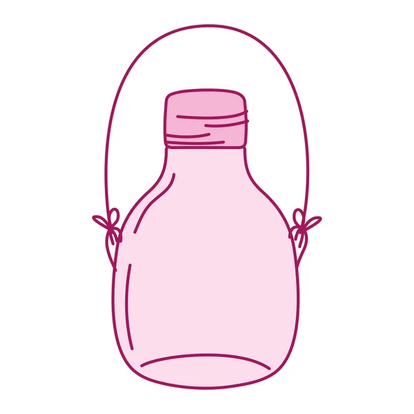 Fyrfärg Mellersta Mason Jar Med Tråd Handtag Vektorillustration — Stock vektor