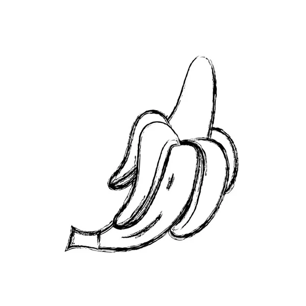Figure Delicious Fresh Banana Fruit Nutrition Vector Illustration — Stock Vector