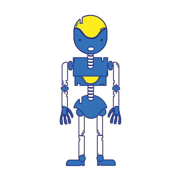 Full Color Robot Machine Technology Body Design Vecctor Illustration — Stock Vector