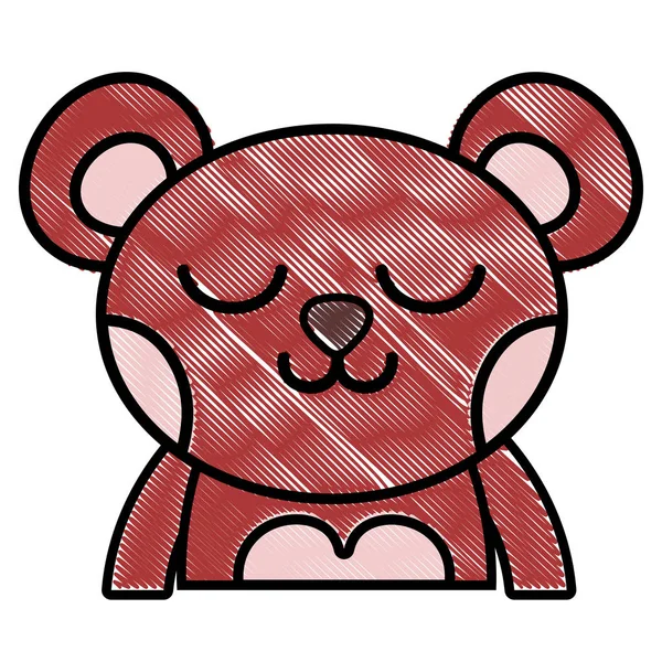 Oso Dormido Rallado Adorable Animal Salvaje Vector Ilustración — Vector de stock